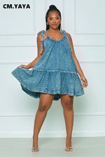 Încarcă imaginea în vizualizatorul Galerie, Rochie casual de dama cu bretele din denim

