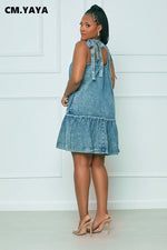 Încarcă imaginea în vizualizatorul Galerie, Rochie casual de dama cu bretele din denim
